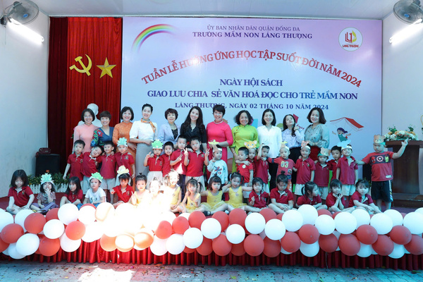 TRƯỜNG MẦM NON LÁNG THƯỢNG THỰC HIỆN TUẦN LỄ HƯỞNG ỨNG HỌC TẬP SUỐT ĐỜI THÔNG QUA NGÀY HỘI SÁCH - GIAO LƯU, CHIA SẺ VĂN HÓA ĐỌC CHO TRẺ MẦM NON