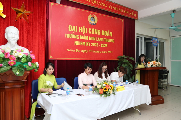 TRƯỜNG MẦM NON LÁNG THƯỢNG TỔ CHỨC ĐẠI HỘI CÔNG ĐOÀN  NHIỆM KỲ 2023 - 2028