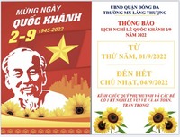 thong bao lich nghi le quoc khanh 2 9 nam 2022 - truong mam non lang thuong